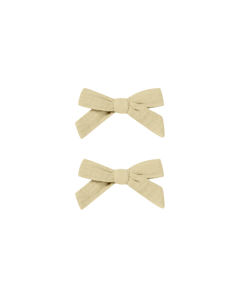 Baby & Toddler Bow with Clip Set | Lemon | Rylee and Cru