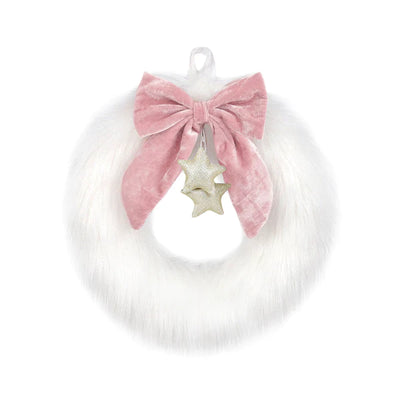 Holiday Plush Accessory for Doll | White Faux Fur Wreath | Mon Ami - The Ridge Kids