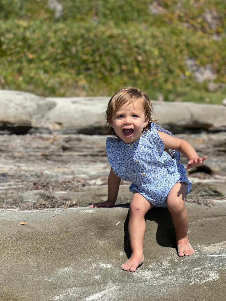 Baby Cotton Megan Bubble | Blue Ditsy Floral | Vignette - The Ridge Kids