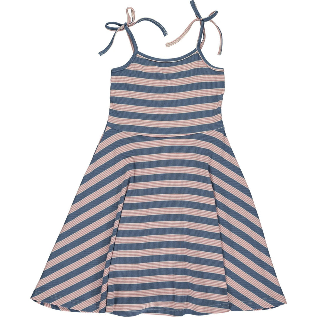 Girls Cotton Striped Tori Dress | Blue Rib Stripe | Vignette - The Ridge Kids
