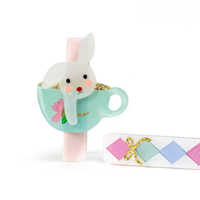 Alligator Clip Set |Bunny In a Teacup| Lilies and Roses NY - The Ridge Kids