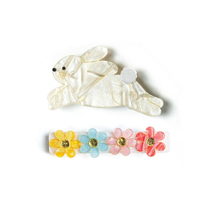 Alligator Clips | Hop Bunny Pearlized - Gold | Lilies and Roses NY - The Ridge Kids