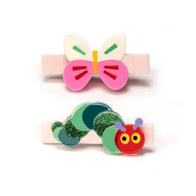 Alligator Hair Clips | Caterpillar Green Shades & Butterfly | Lilies and Roses NY - The Ridge Kids