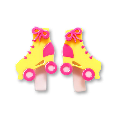 Alligator Hair Clips | Roller Skates Pink Yellow | Lilies and Roses NY - The Ridge Kids