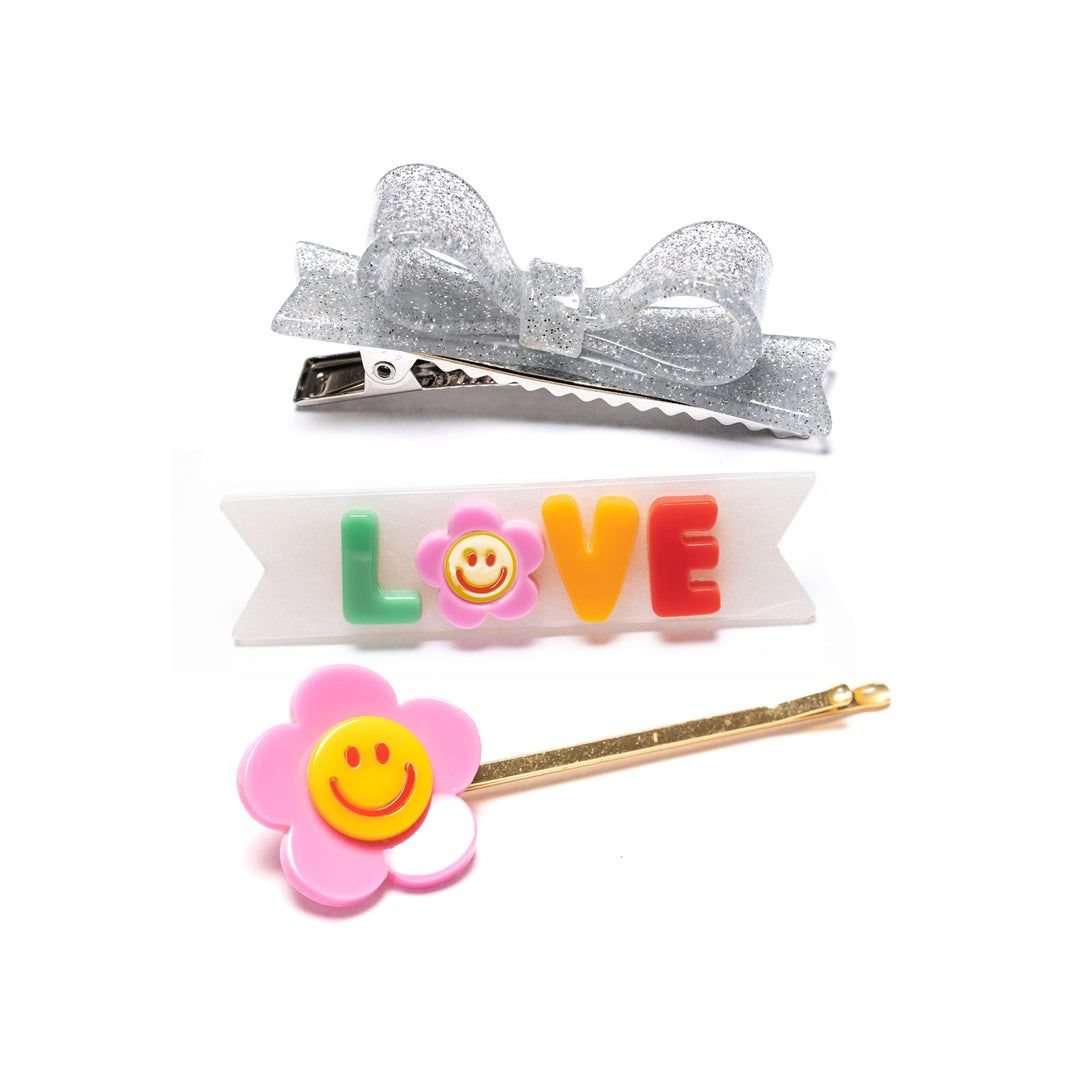 Alligator Hair Clips Set | Flower Power Love | Lilies & Roses NY - The Ridge Kids