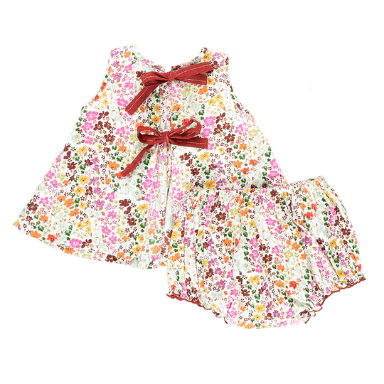 Baby 2 piece Set | Jaipur - Multi Ditsy Floral | Pink Chicken - The Ridge Kids