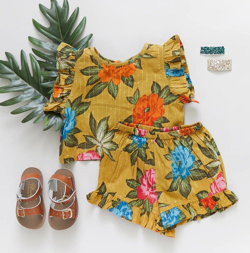 Baby 2 Piece Set | Roey- Hawaiian Floral | Pink Chicken - The Ridge Kids