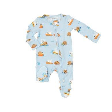 Baby 2 Way Zipper Footie | Surfs up Milk and Cookies | Angel Dear - The Ridge Kids