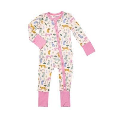 Baby 2 Way Zipper Romper | Pink Leopard | Angel Dear - The Ridge Kids