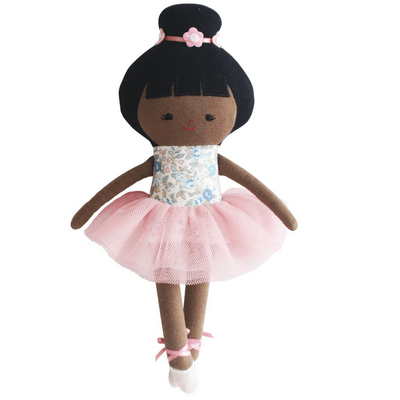 Baby Ballerina Doll | Dark Skin with Floral Detail | Alimrose - The Ridge Kids