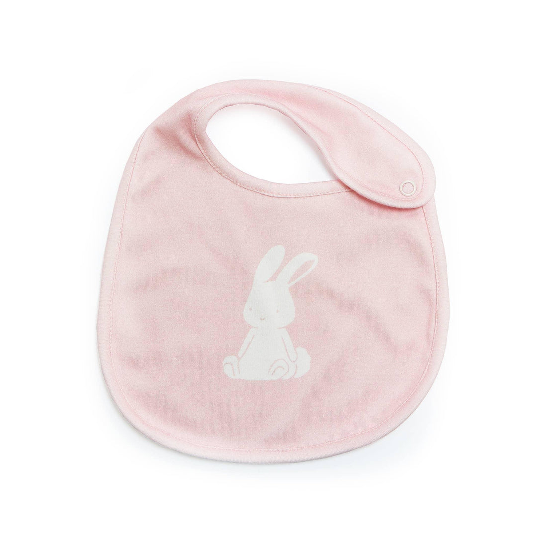 Baby Bib | Blossom's Organic Reversible Bib- Pink | Bunnies by the Bay - The Ridge Kids