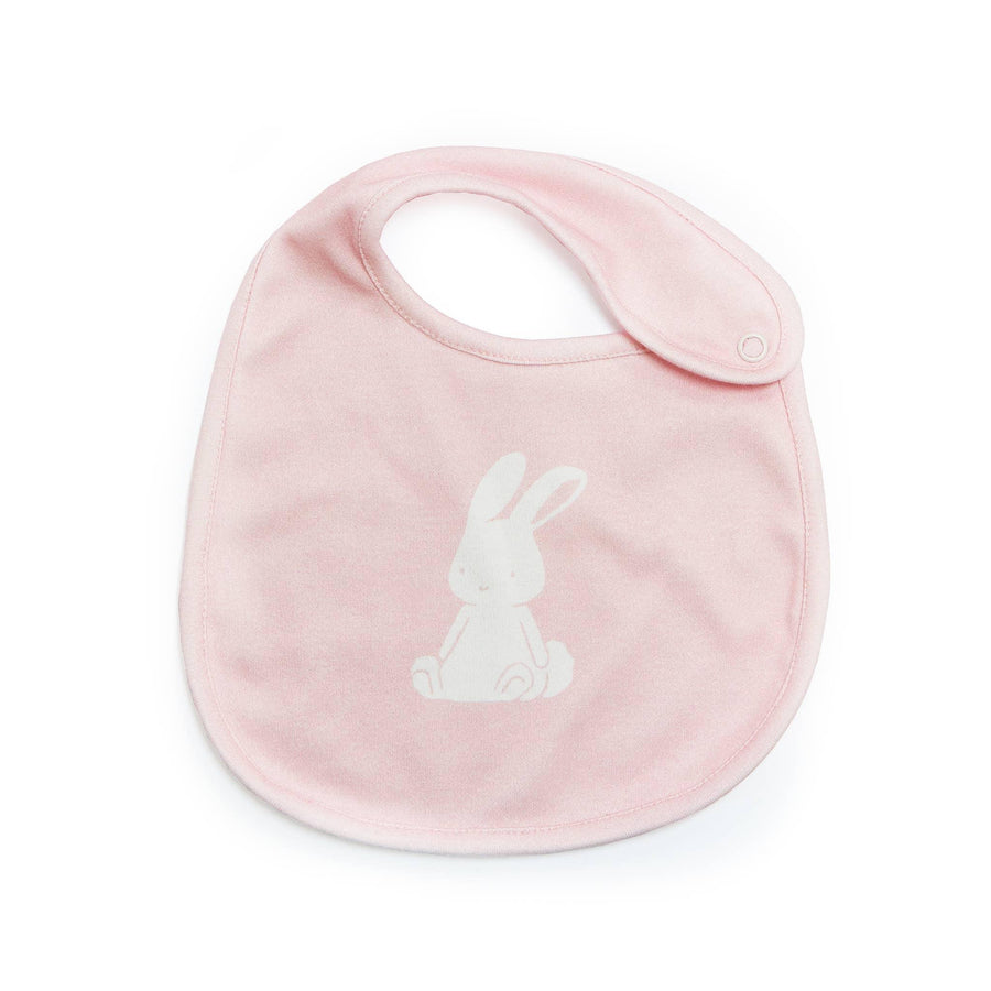 Baby Bib | Blossom's Organic Reversible Bib- Pink | Bunnies by the Bay - The Ridge Kids