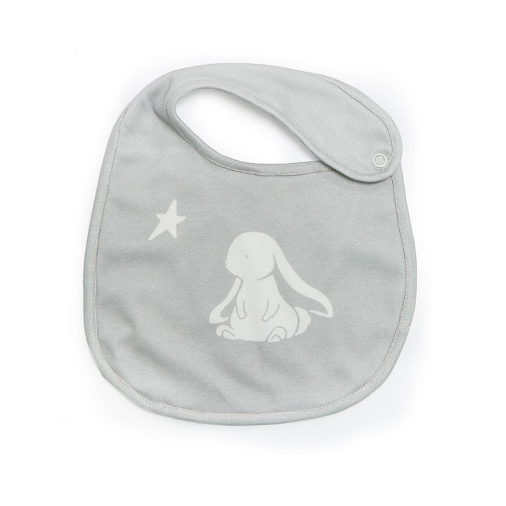 Baby Bib |Bloom's Organic Reversible Bib- Gray | Bunnies by the Bay - The Ridge Kids