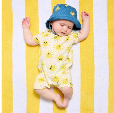 Baby Boy Organic Cotton Playsuit | Sunshine | The Bonnie Mob - The Ridge Kids