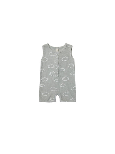 Baby Boy Romper | Henley- Clouds | Quincy Mae - The Ridge Kids