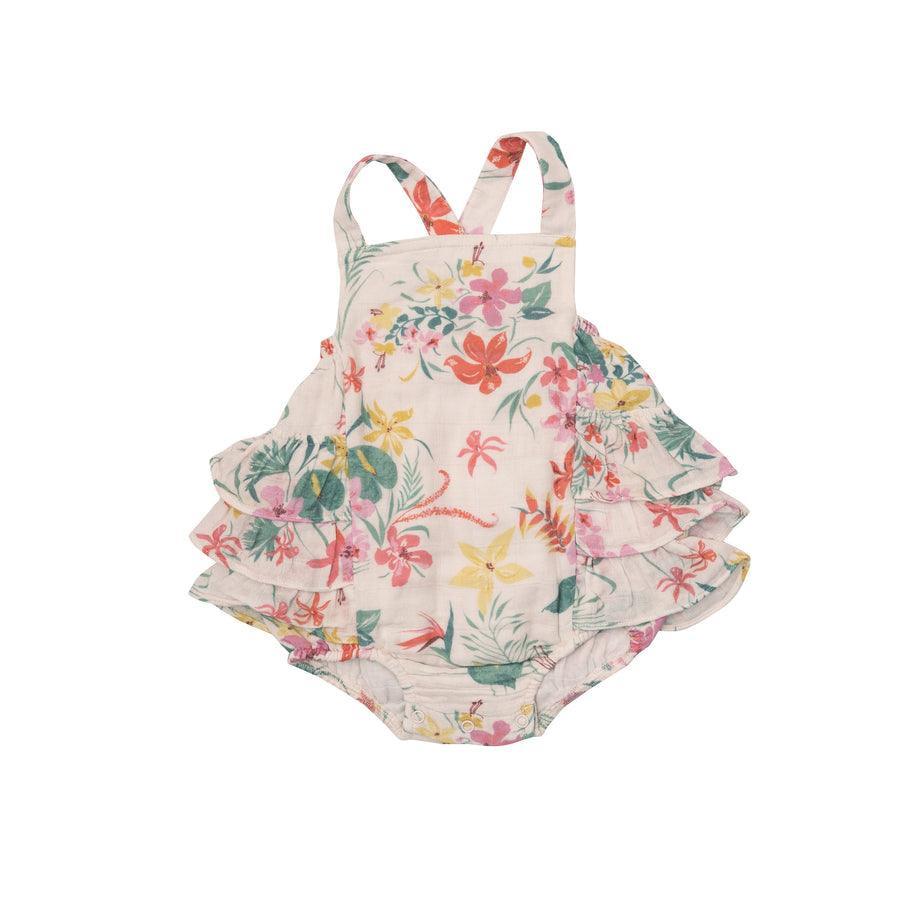 Baby Bubble | Ruffle Sunsuit- Leilani Floral | Angel Dear - The Ridge Kids