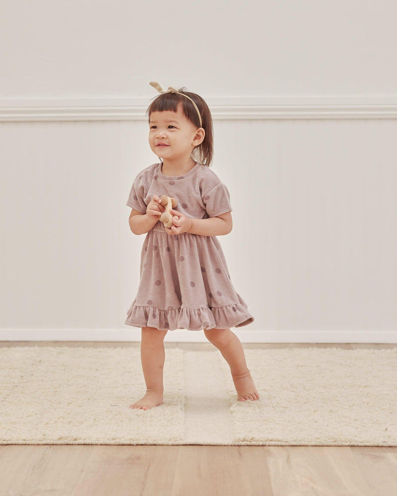 Baby Dress | Terry Dress Set Dots - Lilac | Quincy Mae - The Ridge Kids