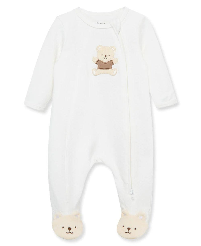 Baby Footed Onesie | Sweet Bear - Ivory | Little Me - The Ridge Kids