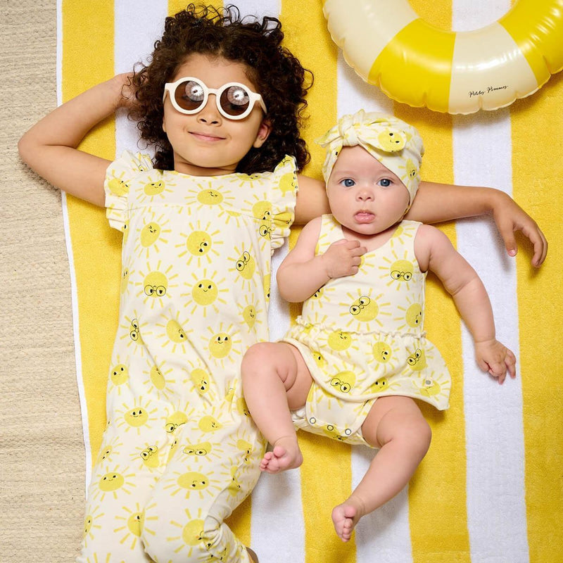 Baby Girl Organic Cotton Bodysuit with Skirt | Sunshine Print | The Bonnie Mob - The Ridge Kids