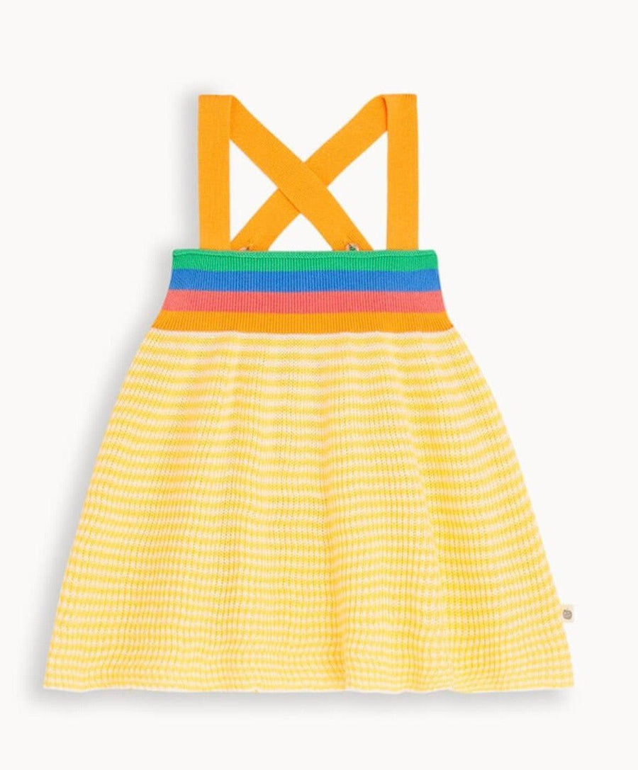 Baby Girl Organic Cotton Knitted Sun Dress | Yellow | The Bonnie Mob - The Ridge Kids