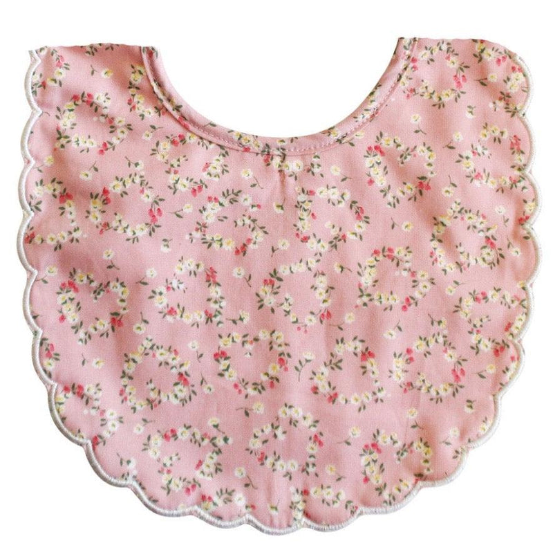 Baby Girl |Scallop Bib Posy Heart | Alimrose - The Ridge Kids