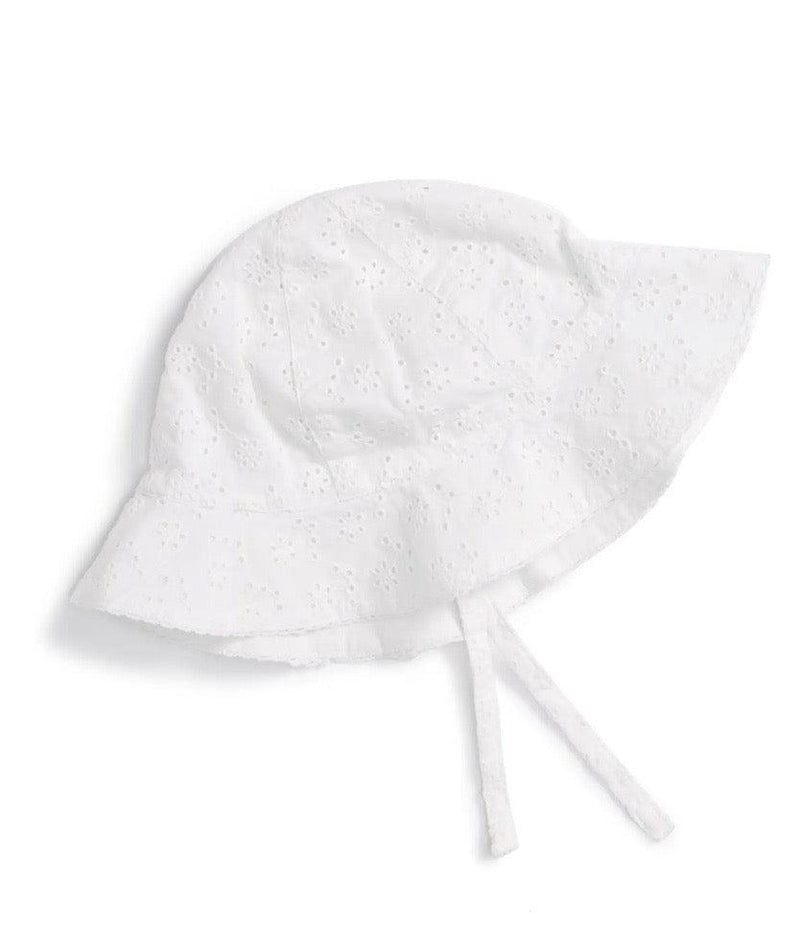 Baby Girl Sunhat | Eyelet White | Angel Dear - The Ridge Kids