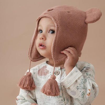Baby Hat | Aviator Hat- Bear | Elegant Baby - The Ridge Kids