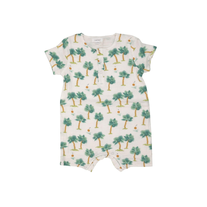 Baby Romper | Henley Shortall- Palms | Angel Dear - The Ridge Kids