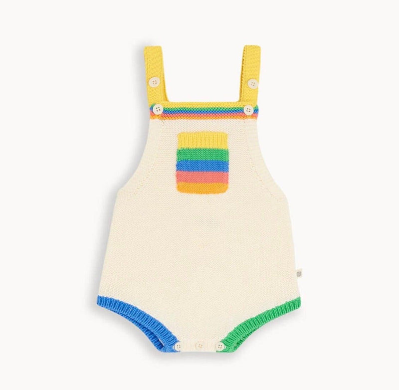 Baby Unisex Organic Cotton Rainbow Knit Romper | Rainbow | The Bonnie Mob - The Ridge Kids