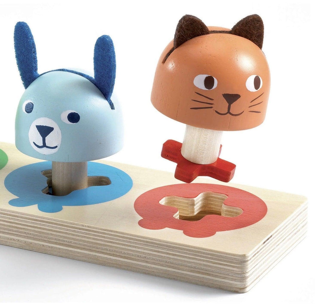 Baby Wooden Toys | Tourniki Wooden Peg Animal Shape Sorter | Djeco - The Ridge Kids