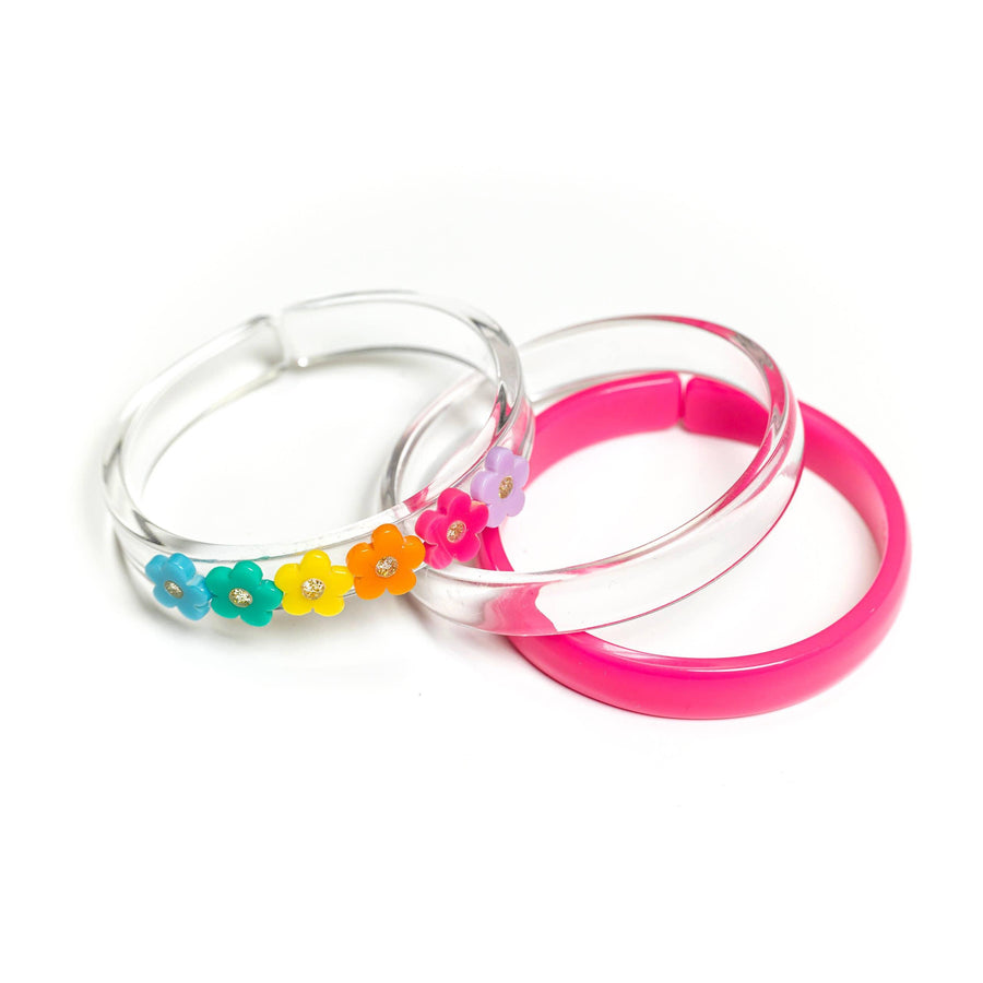 Bangle Set | Bright Colors Flowers + Crystal Bangles | Lilies and Roses NY - The Ridge Kids