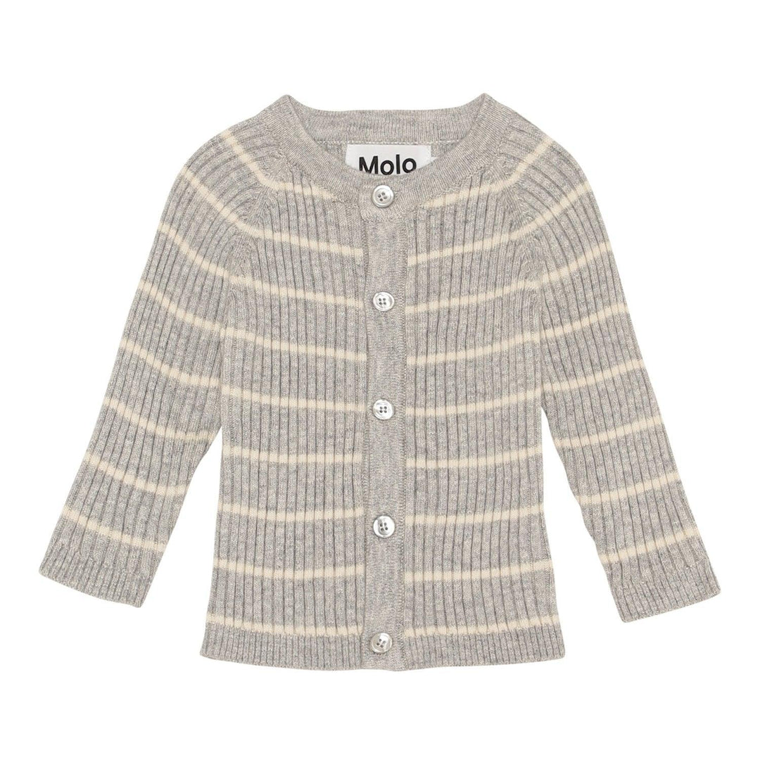 Bendix Baby Knit Cardigan | Grey Stripe | Molo - The Ridge Kids