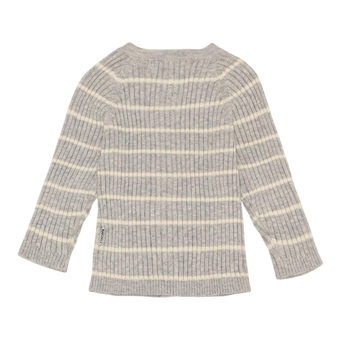Bendix Baby Knit Cardigan | Grey Stripe | Molo - The Ridge Kids