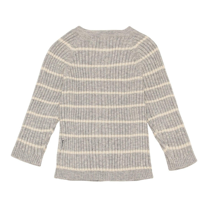 Bendix Baby Knit Cardigan | Grey Stripe | Molo - The Ridge Kids