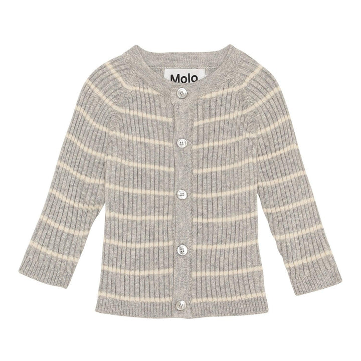Bendix Baby Knit Cardigan | Grey Stripe | Molo - The Ridge Kids