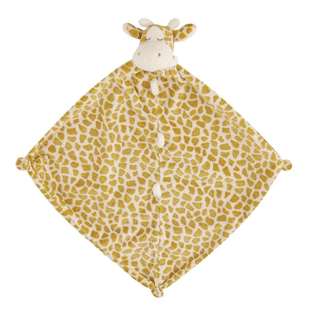 giraffe head attached to baby blanket that babies can cuddle 