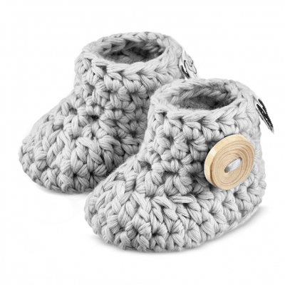 Booties | 100% Bamboo Knit in Pale Grey | Maylily - The Ridge Kids