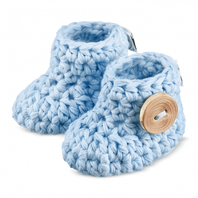 Booties | 100% Bamboo Knit in Soft Blue | Maylily - The Ridge Kids