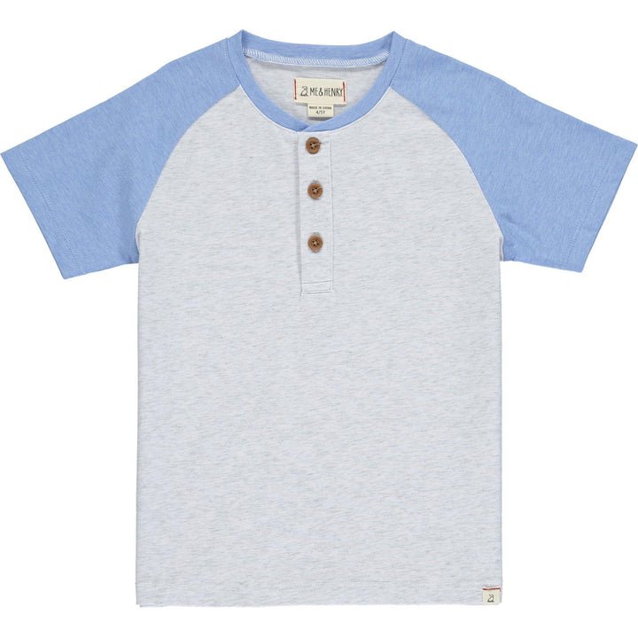 Boys Beacon Raglan Block Henley | Grey/Navy | Me and Henry - The Ridge Kids