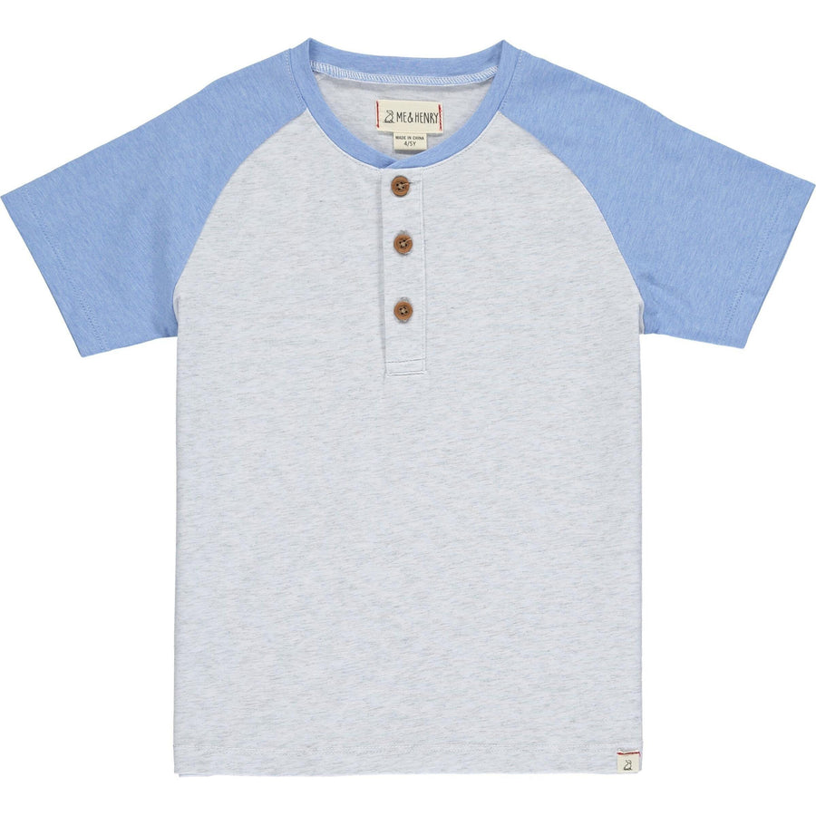 Boys Beacon Raglan Block Henley | Grey/Navy | Me and Henry - The Ridge Kids