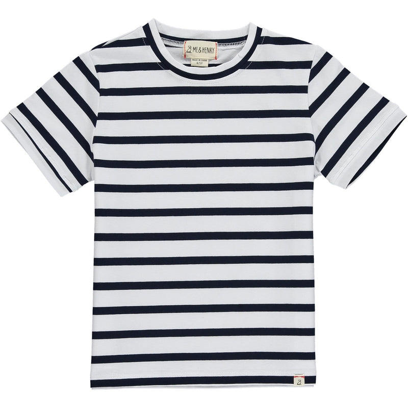 Boys Camber Cotton Tee | Black/ White Stripe | Me and Henry - The Ridge Kids