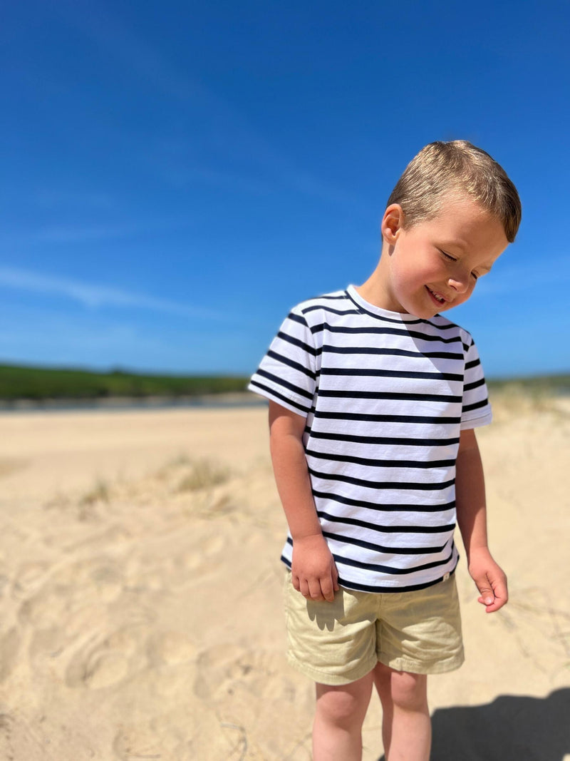 Boys Camber Cotton Tee | Black/ White Stripe | Me and Henry - The Ridge Kids