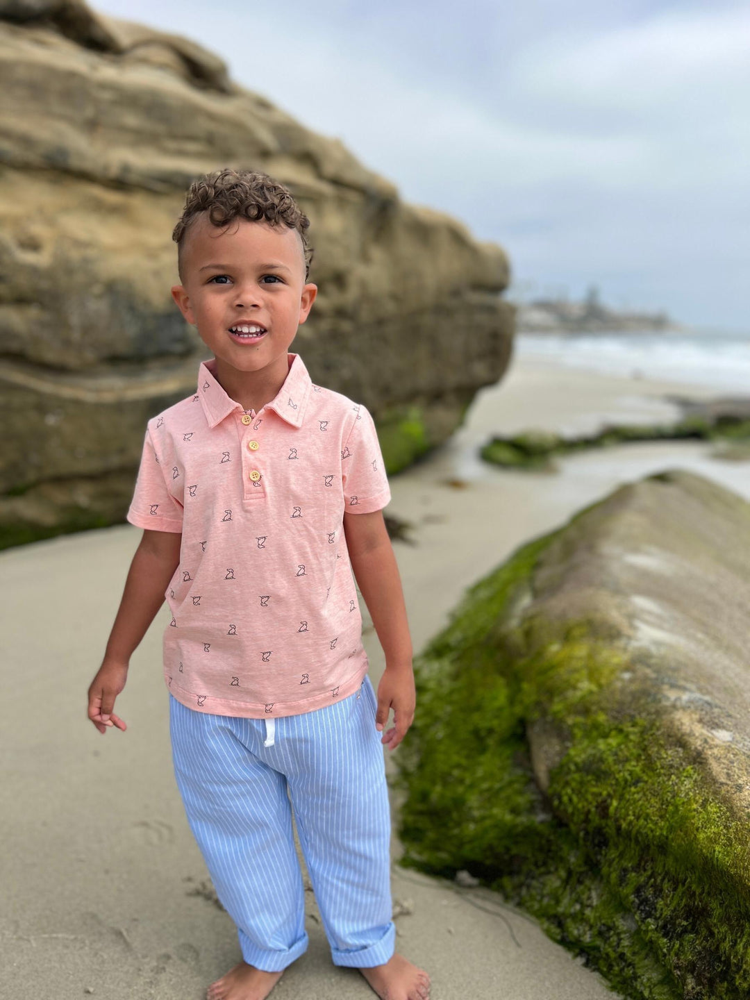 Boys Cotton Bosun Pants | Blue/White Stripe | Me and Henry - The Ridge Kids