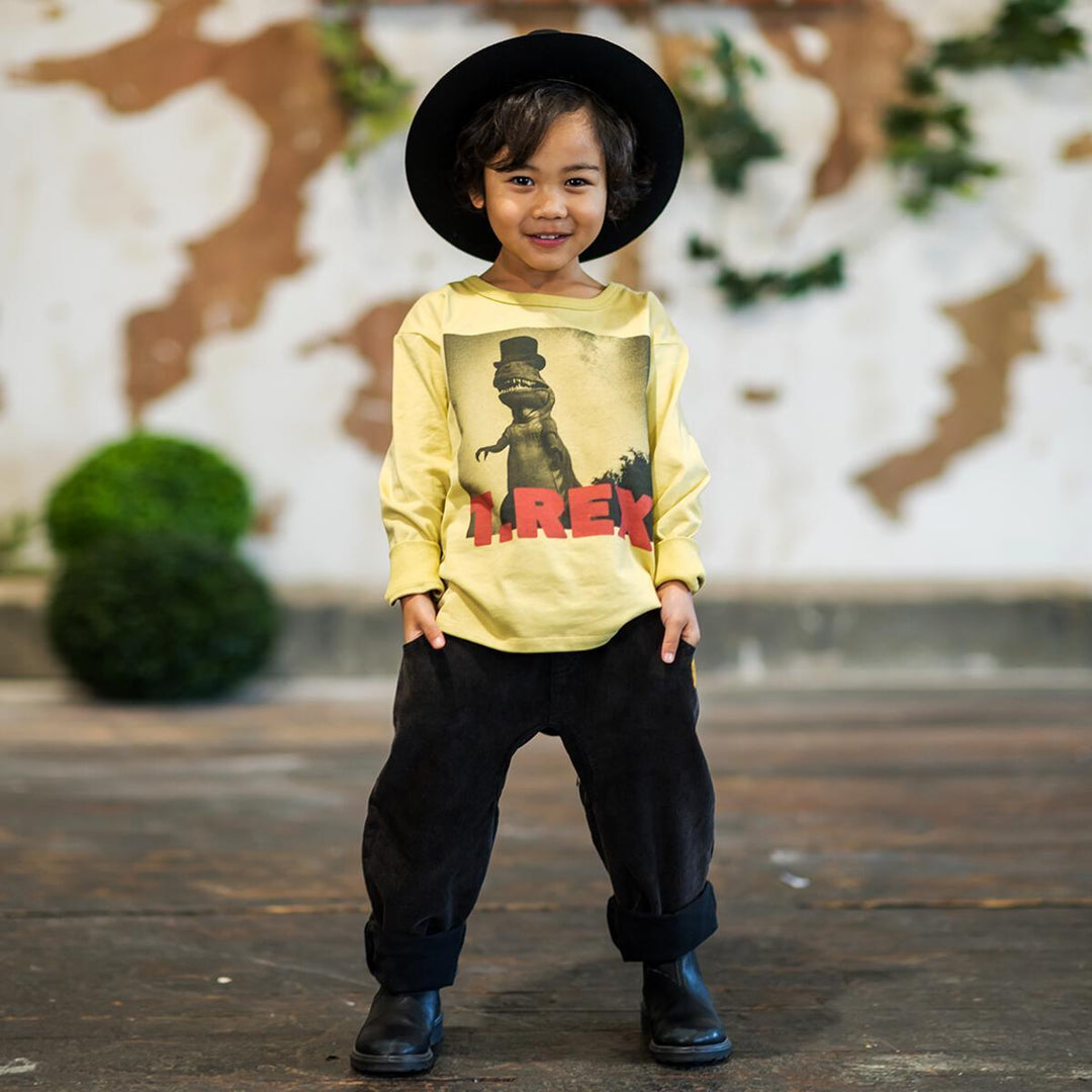 Boys Cotton Tee Shirt | T Rex Long Sleeve | Rock Your Baby - The Ridge Kids