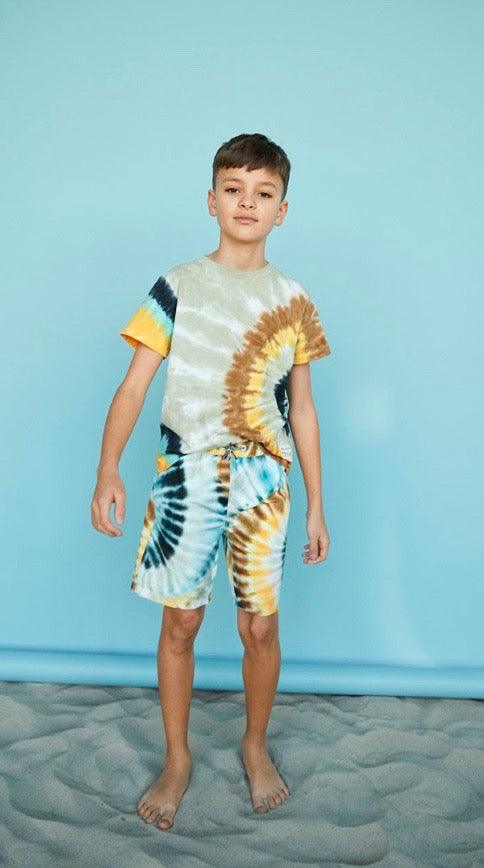 Boys Swimwear Nilson Boardies | Tie Dye Spin | Molo - The Ridge Kids