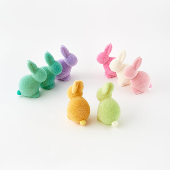 Easter Decor | Pastel Seated Bunnywith Pom pom tail -Flocked