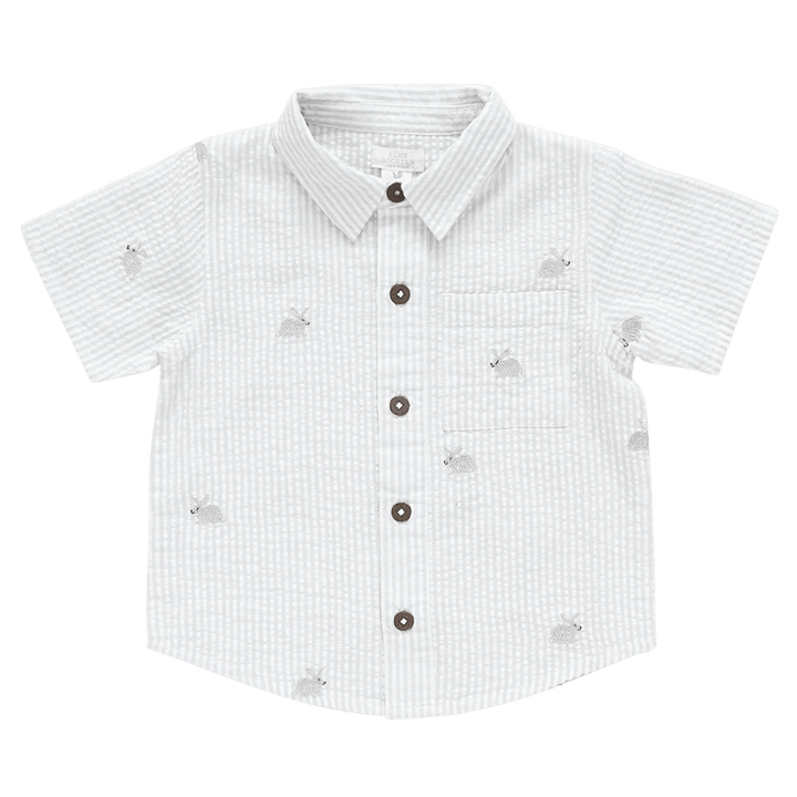 Boys Shirt | Jack- Bunny Embroidery | Pink Chicken