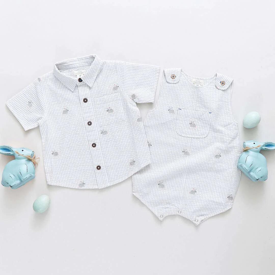 Boys Shirt | Jack- Bunny Embroidery | Pink Chicken