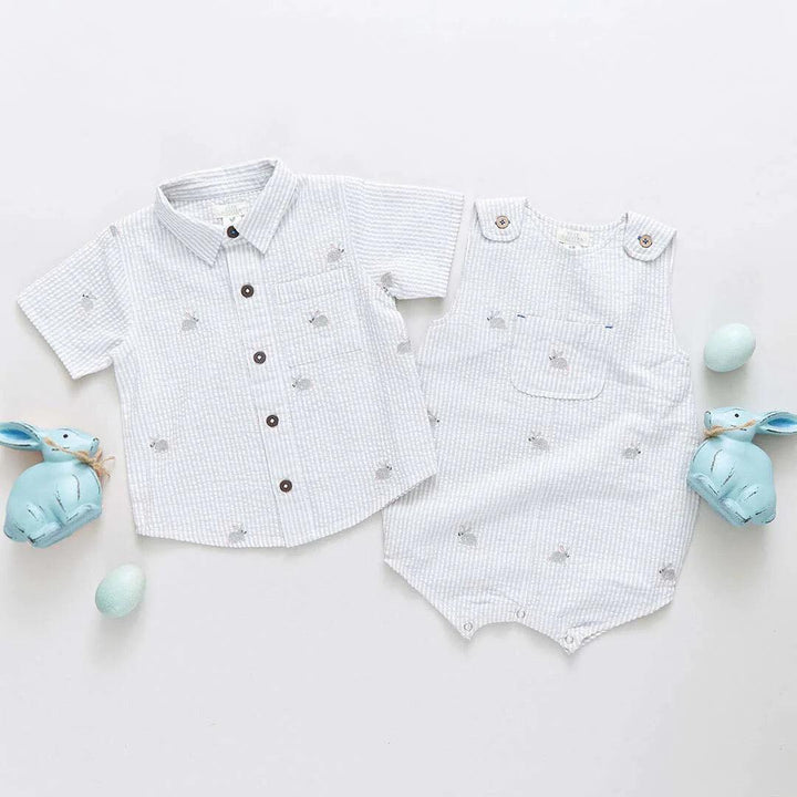 Boys Shirt | Jack- Bunny Embroidery | Pink Chicken