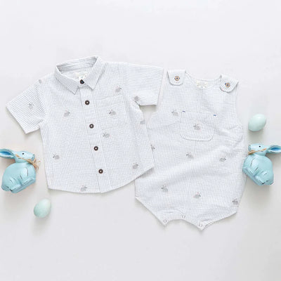 Boys Shirt | Jack- Bunny Embroidery | Pink Chicken